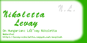 nikoletta levay business card